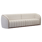 Sofá 332cm 4 Lugares Bipartido West Courino Marrom | Linho Al